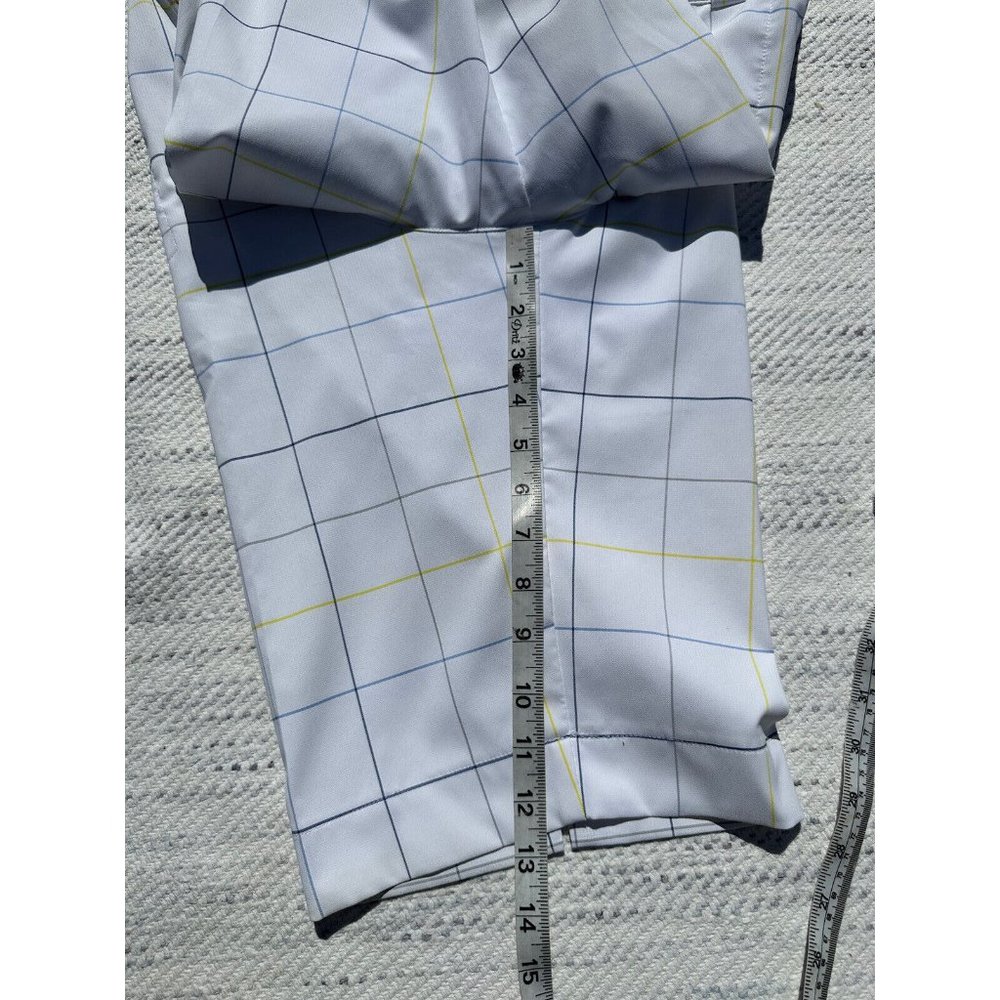 NIKE GOLF Shorts Medium White Blue Striped Chino Embroidered Swoosh Dri-Fit Mens - Picture 12 of 16